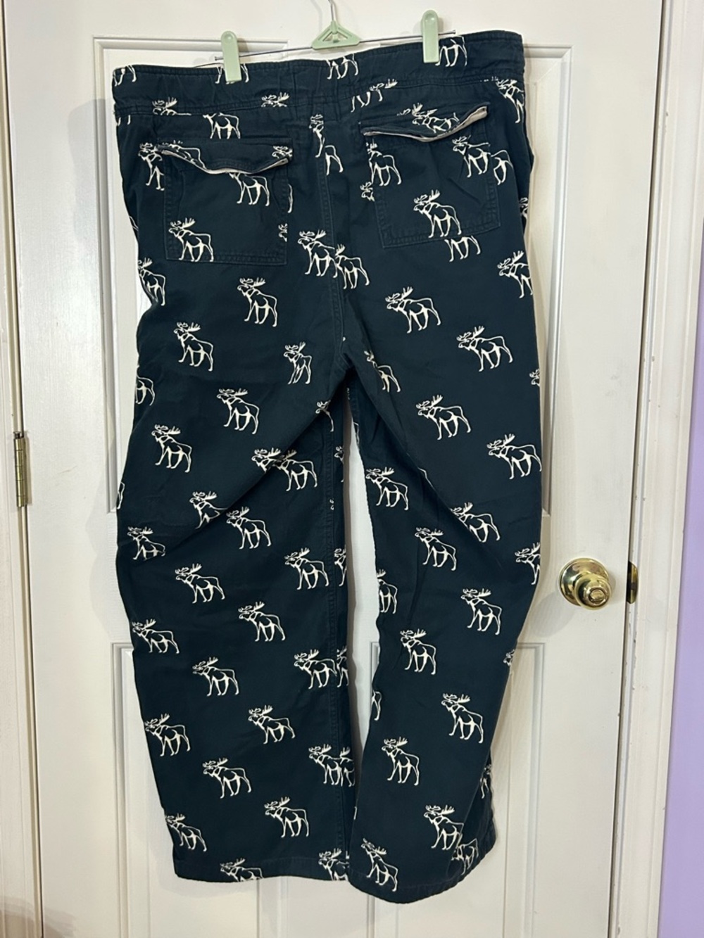VTG Abercrombie Fitch Pants Muscle Moose Drawstring Y2K Sleepwear Lounge XL - Picture 3 of 8